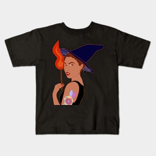 Badass fire witch Kids T-Shirt